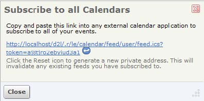 calendar - iCal subscription